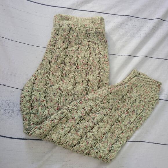 Intimately Free People Size M Under The Mistletoe Light Olive Green Knit Joggers - Picture 8 of 8
